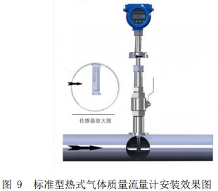 防爆熱式氣體質(zhì)量流量計(jì)插入式安裝效果圖